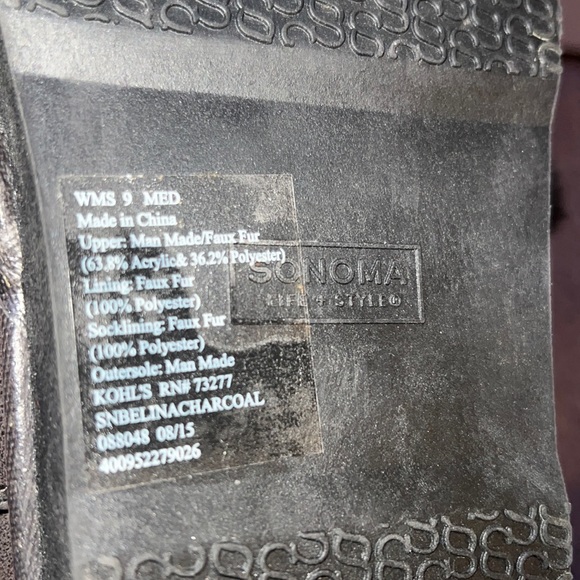 NEVER WORN BRAND NEW SONOMA TALL FURRY GRAY BOOT UGG TYPE!! - Picture 7 of 7